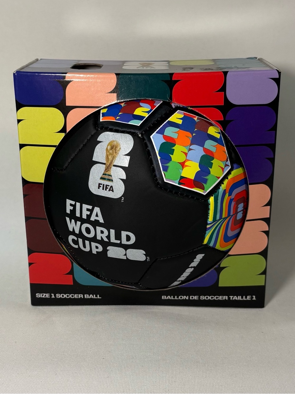 FIFA WORLD CUP 2026 BLACKOUT TOURNAMENT MACHINE STITCHED SIZE 1 MINI SOCCER BALL